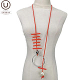 Pearl Pendant Necklaces Gothic Statement Necklace Female Clothes Accessories
