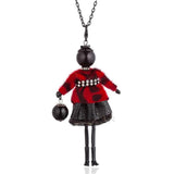 Women Feather Lace Skirt Pendant Necklace Long Sweater Chain Charm Jewelry