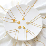 Double Layer Chain CZ Crystal Moon Pendant Necklace