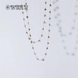 Amethyst Irregular Bead Crystal Necklace 18K Plated Stainless Steel