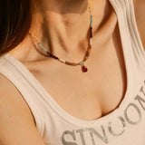 Bohemia Pearl Zircon Water Drop Pendant Necklace For Women