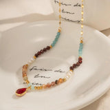 Bohemia Pearl Zircon Water Drop Pendant Necklace For Women