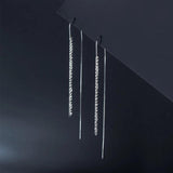 925 Silver Tassel Ear Line Long Earrings
