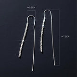 925 Silver Tassel Ear Line Long Earrings