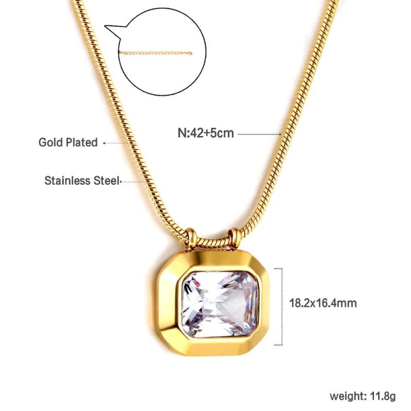 18K Plated CZ Flower Pendant Necklace Lovely Rabbit Charms Jewelry
