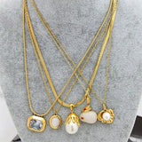 18K Plated CZ Flower Pendant Necklace Lovely Rabbit Charms Jewelry