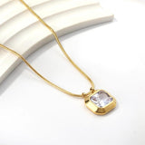 18K Plated CZ Flower Pendant Necklace Lovely Rabbit Charms Jewelry
