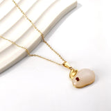 18K Plated CZ Flower Pendant Necklace Lovely Rabbit Charms Jewelry