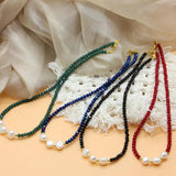Boho Beads Necklace Pearl Pendant Women's Chain Jewelry
