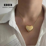 Exaggerated Peach Heart Stainless Steel Necklace Jewelry