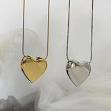 Exaggerated Peach Heart Stainless Steel Necklace Jewelry