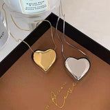Exaggerated Peach Heart Stainless Steel Necklace Jewelry