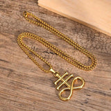 Leviathan Cross Pendant Stainless Steel Satan Cross Emblem Sulfur Sign Sigil Cha