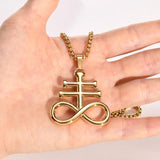 Leviathan Cross Pendant Stainless Steel Satan Cross Emblem Sulfur Sign Sigil Cha