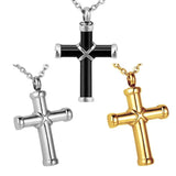 Cross Urn Necklace Pendant Stainless Steel Ashes Memorial Pendant