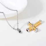 Cross Urn Necklace Pendant Stainless Steel Ashes Memorial Pendant