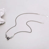 Angel Wings Heart Zircon Necklace for Women Thai Silver Necklace
