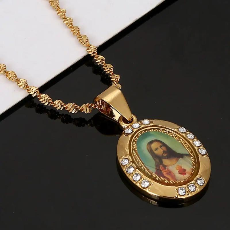 Jesus Portrait Pendant Necklace Christian Jewelry