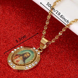 Jesus Portrait Pendant Necklace Christian Jewelry