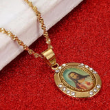 Jesus Portrait Pendant Necklace Christian Jewelry