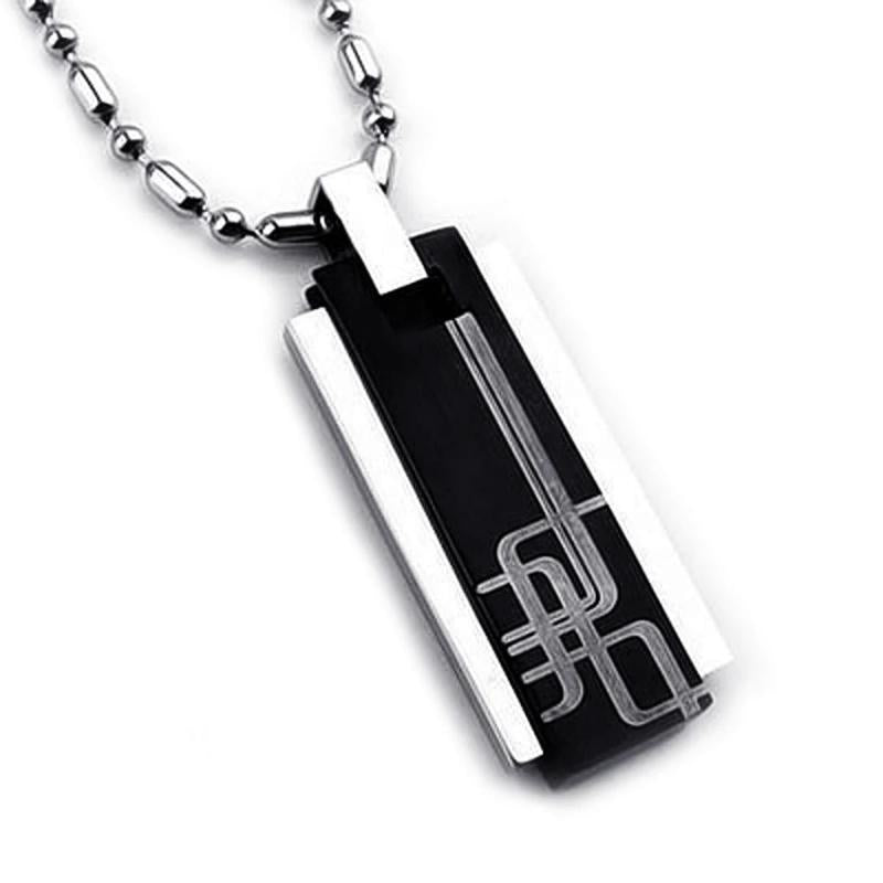 Titanium Stainless Steel Necklace & Pendant Set