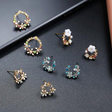 Personality Small Flower Stud Earrings For Women Metal Female Stud Earrings