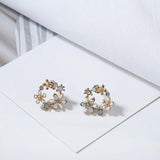 Personality Small Flower Stud Earrings For Women Metal Female Stud Earrings