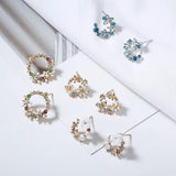 Personality Small Flower Stud Earrings For Women Metal Female Stud Earrings