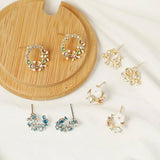 Personality Small Flower Stud Earrings For Women Metal Female Stud Earrings