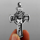 Classic Retro Christian Jesus Cross Stainless Steel Pendant