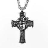 Classic Retro Christian Jesus Cross Stainless Steel Pendant