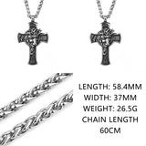 Classic Retro Christian Jesus Cross Stainless Steel Pendant