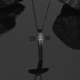 Stainless Steel Cross Pendant Charm Necklace Hip Hop Jewelry