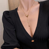 Roman Digital Pendant Titanium Steel Necklace