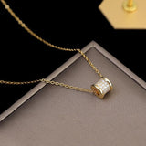 Roman Digital Pendant Titanium Steel Necklace