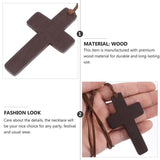 12pcs Wooden Cross Pendant Necklace for Men Women