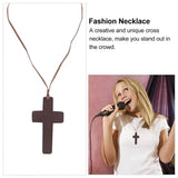 12pcs Wooden Cross Pendant Necklace for Men Women