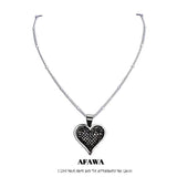 Heart Crystal Stainless Steel Pendant Necklace Women Silver Charm