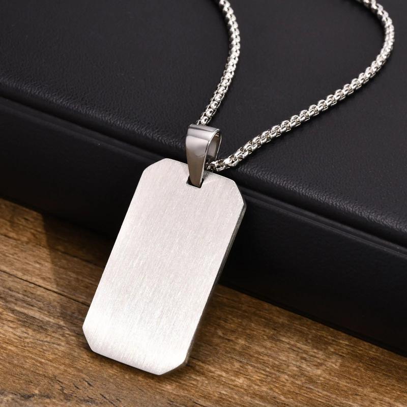 Personalized Stainless Steel Dog Tag Necklace for Him