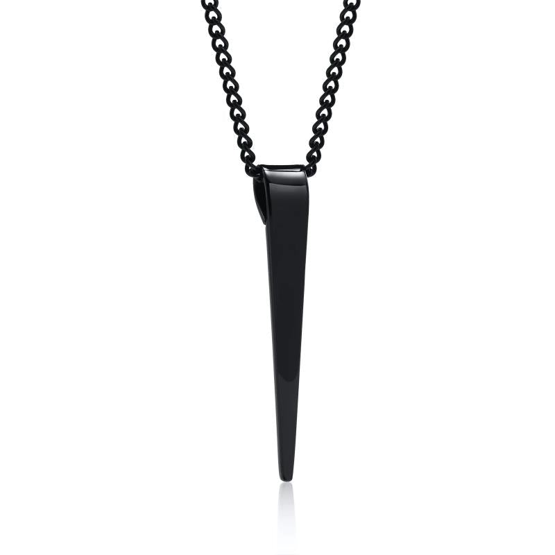 Geometric Stainless Steel Arrow Pendant with Cuban Chain