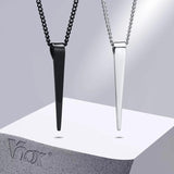 Geometric Stainless Steel Arrow Pendant with Cuban Chain