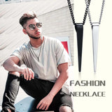 Geometric Stainless Steel Arrow Pendant with Cuban Chain
