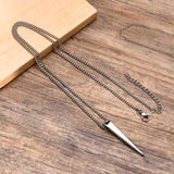 Geometric Stainless Steel Arrow Pendant with Cuban Chain