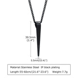 Geometric Stainless Steel Arrow Pendant with Cuban Chain
