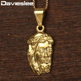 Jesus Pendant Necklace Yellow Box Chain Women's Necklace