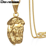 Jesus Pendant Necklace Yellow Box Chain Women's Necklace