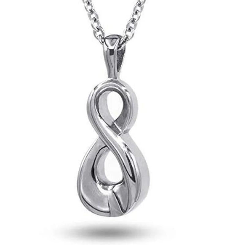 Infinity Love Ash Memorial Keepsake Stainless Steel Urn Pendant Necklace