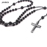 Hematite Blessing Rosary with Cross Pendant Religious Jewelry