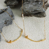 Stainless Steel Chain Necklace with Freshwater Pearl Pendant