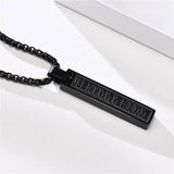 Silver Stainless Steel Roman Numerals Pendant Necklace for Men Women